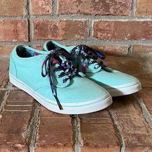 Vans Teal with Floral Laces